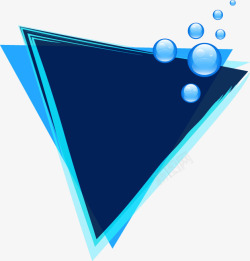 蓝色梦幻泡泡三角边框素材