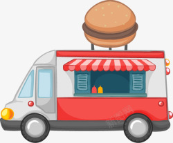 儿童餐饮背景素材卡通流动卖汉堡包汽车高清图片