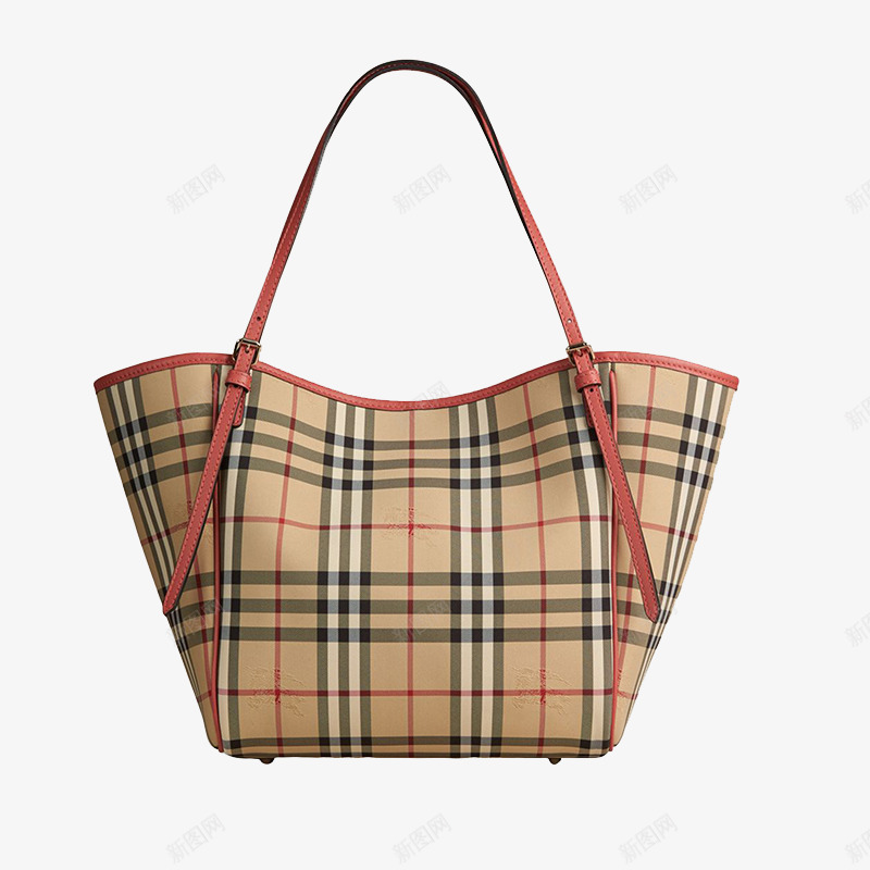 博柏利女士经典单肩包png免抠素材_88icon https://88icon.com BURBERRY 产品实物 古典玫瑰色包 格纹蜂蜜色PVC包