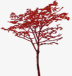 红色朦胧创意大树素材