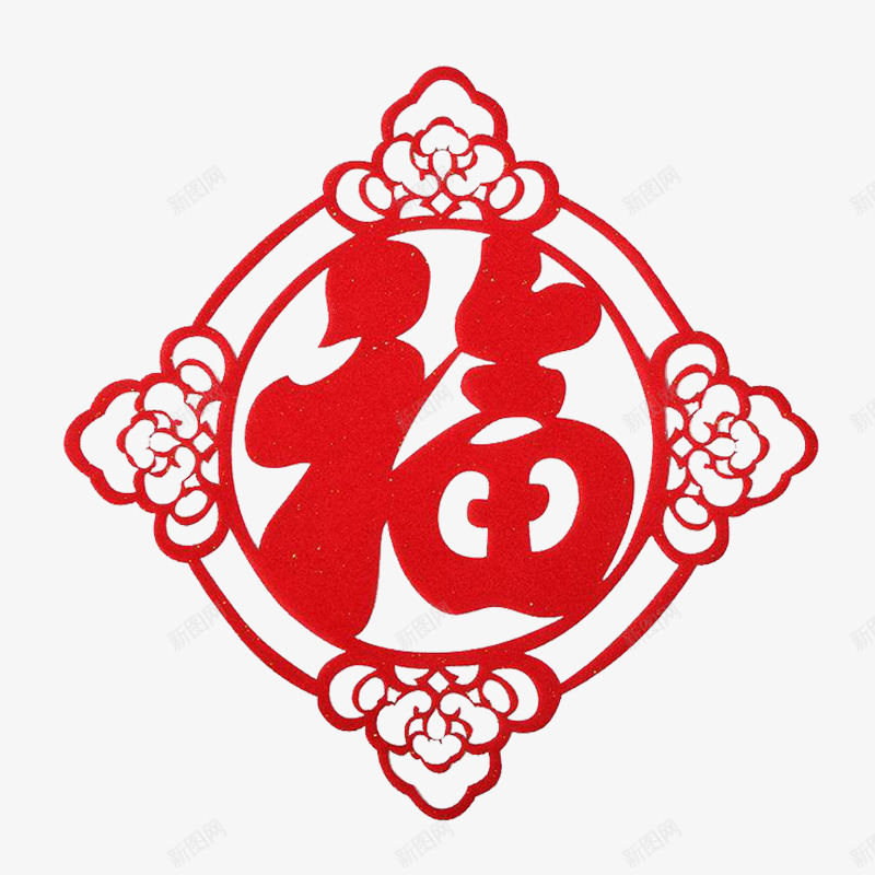 福字剪纸春节装饰png免抠素材_88icon https://88icon.com 传统节日 剪纸设计 喜庆 春节 福到了 红色 节日装饰