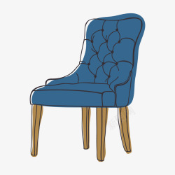 椅子素材源文件蓝色卡通动画椅子高清图片