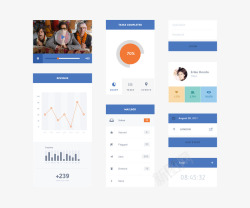 扁平蓝白网站UI素材