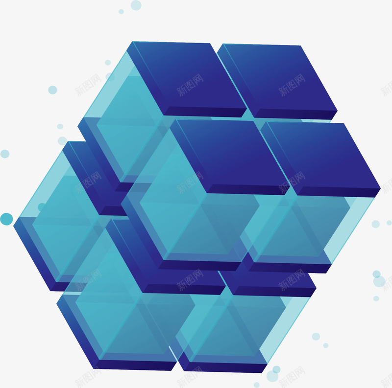 蓝色科技感立方体矢量图ai免抠素材_88icon https://88icon.com 矢量png 科技感 科技立方体 立方体 立方模块 蓝色立方体 矢量图