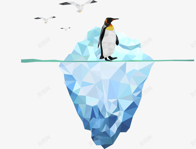 创意南极冰川png免抠素材_88icon https://88icon.com 企鹅 冰川 创意设计 南极