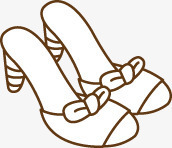 手绘女士高跟鞋凉鞋图标图标