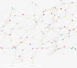 彩色节点网络结构矢量图素材