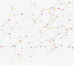 科技节点彩色节点网络结构矢量图高清图片