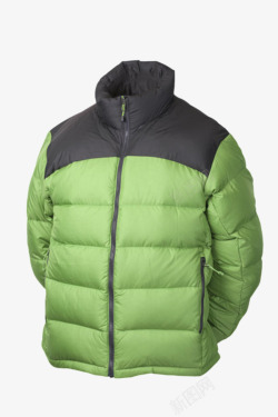 绿色男装保暖衣服棉袄实物素材