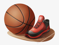 篮球和球鞋插画素材