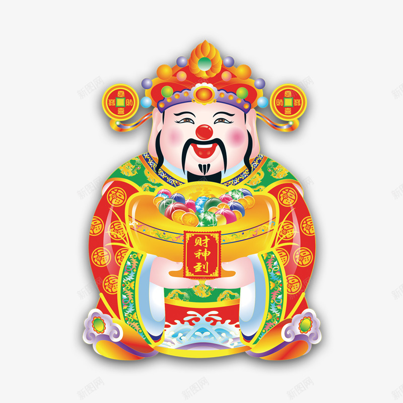 财神爷金元宝png免抠素材_88icon https://88icon.com 聚宝盆 聚宝盆图 财神财神爷财源广进春节恭喜发财广告设计过年黄金卡通人物 金子 金币