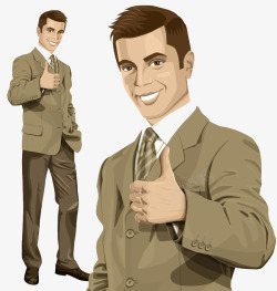 竖大拇指的职业男性素材