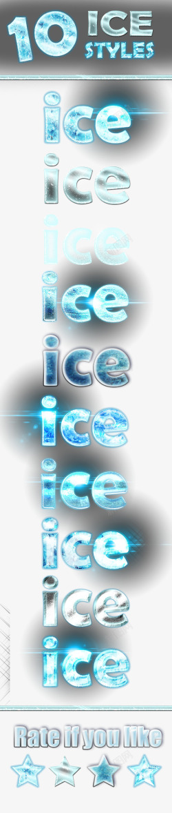 冬季蓝色冰冻效果字体样式素材