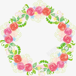 康乃馨花环粉色美丽康乃馨框架高清图片