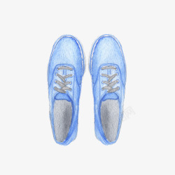 卡通蓝色鞋子素材