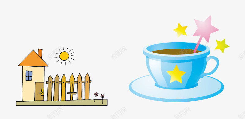 咖啡png免抠素材_88icon https://88icon.com 咖啡 小屋 星星 饮品