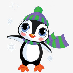 手绘卡通装饰可爱小动物可爱企鹅素材