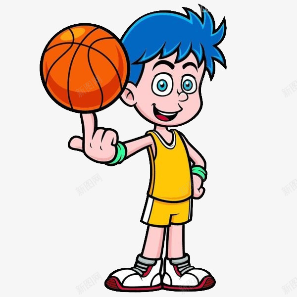 玩篮球的小男孩png免抠素材_88icon https://88icon.com 卡通 小男孩 帅气的 篮球 篮球队 蓝色的 黄色的
