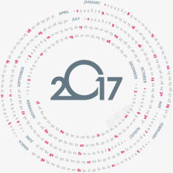 2017年圆形围绕日历矢量图素材