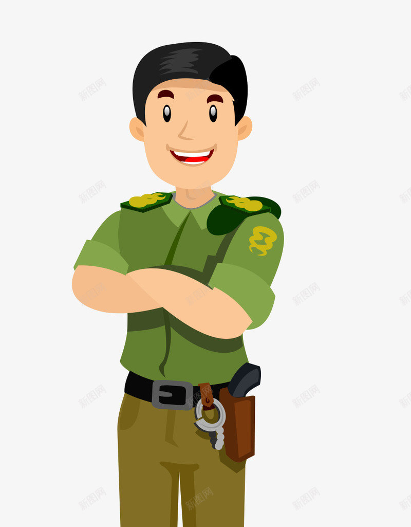 穿军装的男人png免抠素材_88icon https://88icon.com 军人 卡通 执法人员 男人 警官 警察 陆军臂章
