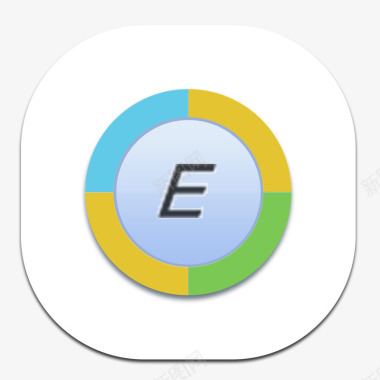 相框圈彩色圈字母E立体化ICON图标图标