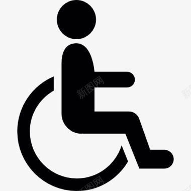 男性卡通轮椅图标图标