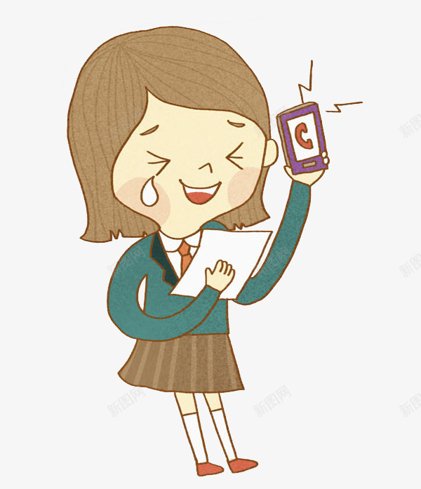 打电话报喜讯的女生png免抠素材_88icon https://88icon.com 女生 好消息 情绪波动 手机 打电话 激动地 白色试卷 穿裙子的女生 试卷 高兴地