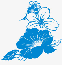蓝色花卉冬之韵海报素材