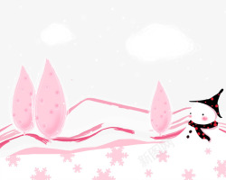 粉色可爱装饰雪人素材