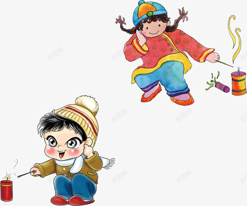 新年卡通放鞭炮小孩png免抠素材_88icon https://88icon.com 放鞭炮 新年 新春 春节 爆竹 过大年 过年