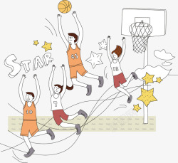 卡通篮球运动素材