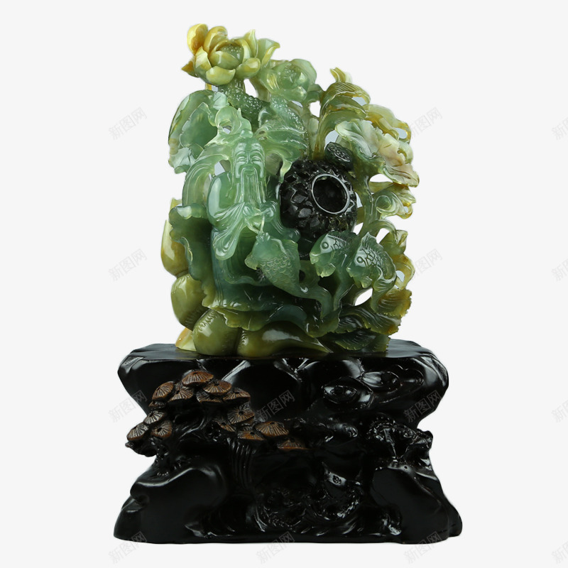 俏色花玉巧雕渔翁png免抠素材_88icon https://88icon.com 产品实物 家居 工艺品 摆件 摆设 玉石 装饰 雕刻