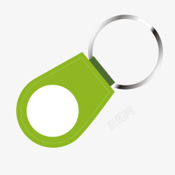 绿色环形钥匙扣挂件素材