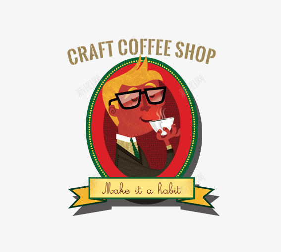 喝咖啡的男人psd免抠素材_88icon https://88icon.com cooffee 卡通人物 卡通男人 咖啡 咖啡豆 咖啡馆 研磨咖啡