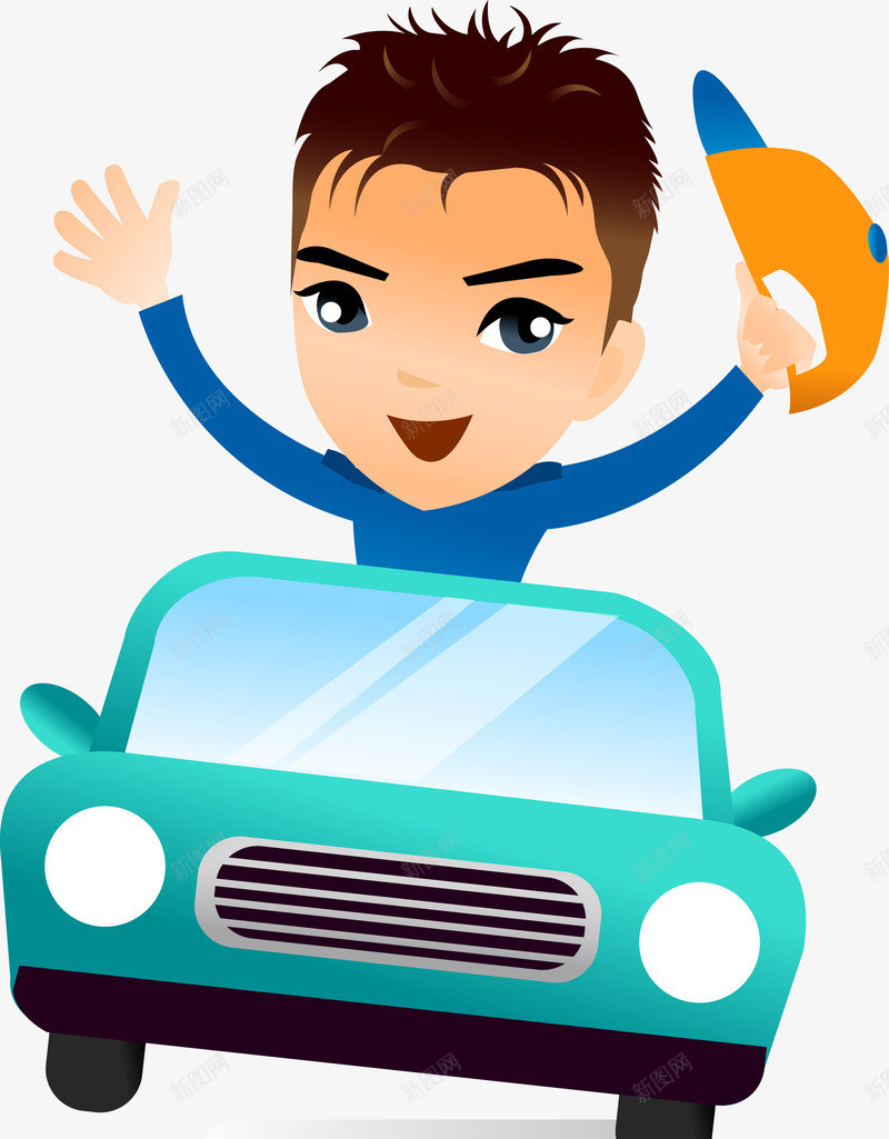 卡通开车的男人png免抠素材_88icon https://88icon.com 卡通人与汽车 卡通汽车 卡通汽车和人 汽车 汽车与人 汽车卡通图 汽车和人 矢量汽车
