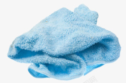 蓝色没折叠的毛巾清洁用品实物素材