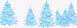 大雪压松树素材