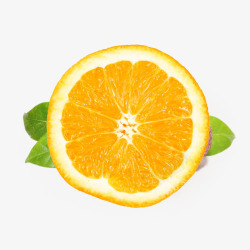 绿叶平面水果香橙高清图片