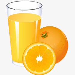 新鲜橙汁插画素材