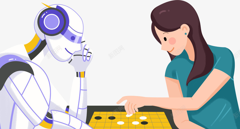 手绘机器人对弈插画png免抠素材_88icon https://88icon.com 下棋 人工智能 手绘 智能 机器人对弈 机器人对弈插画 科技 观看下棋卡通