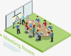 办公桌椅平面公司会议室布置高清图片