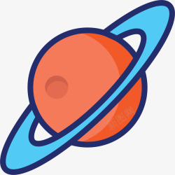 橙色卡通扁平星球素材