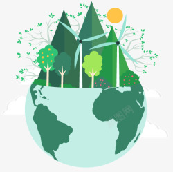 绿色能源地球剪贴画矢量图素材