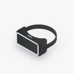 黑色格栅模型黑色VR眼镜卡通矢量图高清图片