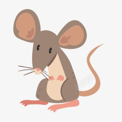 棕色大耳朵的老鼠图案矢量图素材
