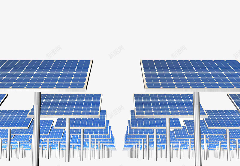 新能源发电站png免抠素材_88icon https://88icon.com 反射板 太阳能 电站 科技 蓝色