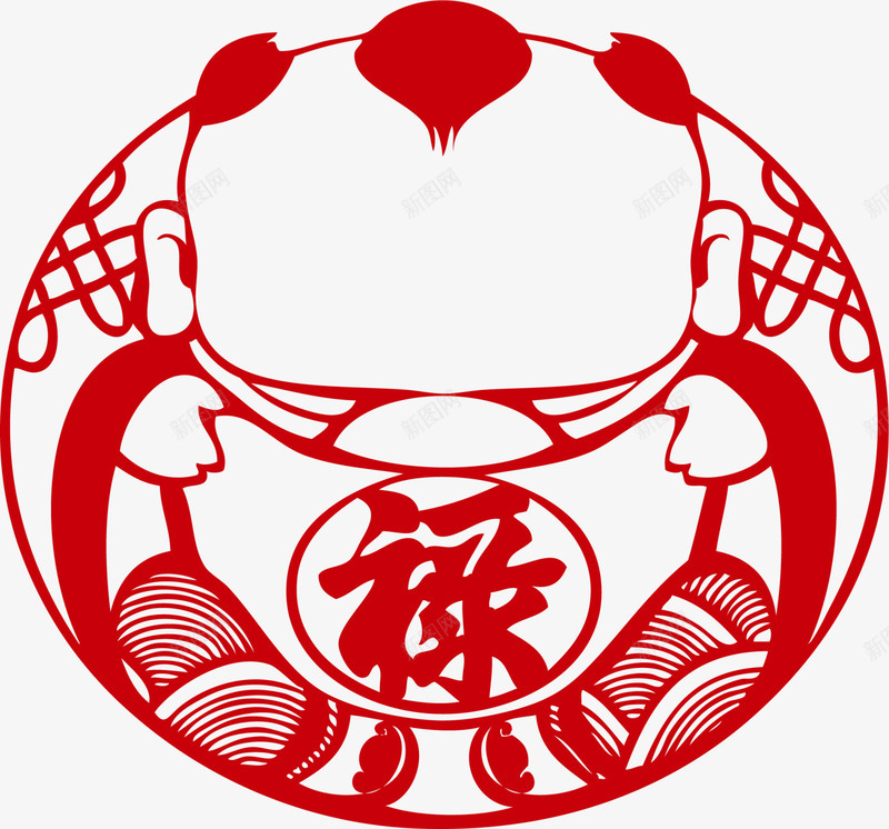 春节红色福娃剪纸png免抠素材_88icon https://88icon.com 喜庆 新春剪纸 春节剪纸 禄娃 福娃剪纸 红色福娃