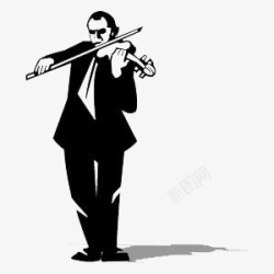 卡通拉小提琴男士素材