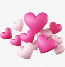 爱心简图粉色立体爱心气球高清图片
