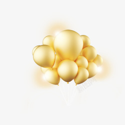 金色光泽气球元素素材